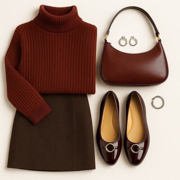 Stuart Weitzman Burgundy Patent Ballet Flats | Silver Buckle | Fall Office Chic - Picture 4 of 14